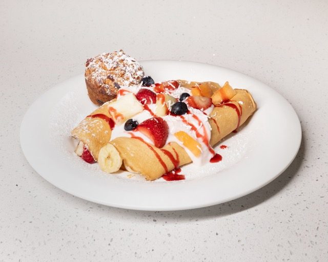 Fruit Crepes — served at Joe's Naples Park Diner, Naples, Florida