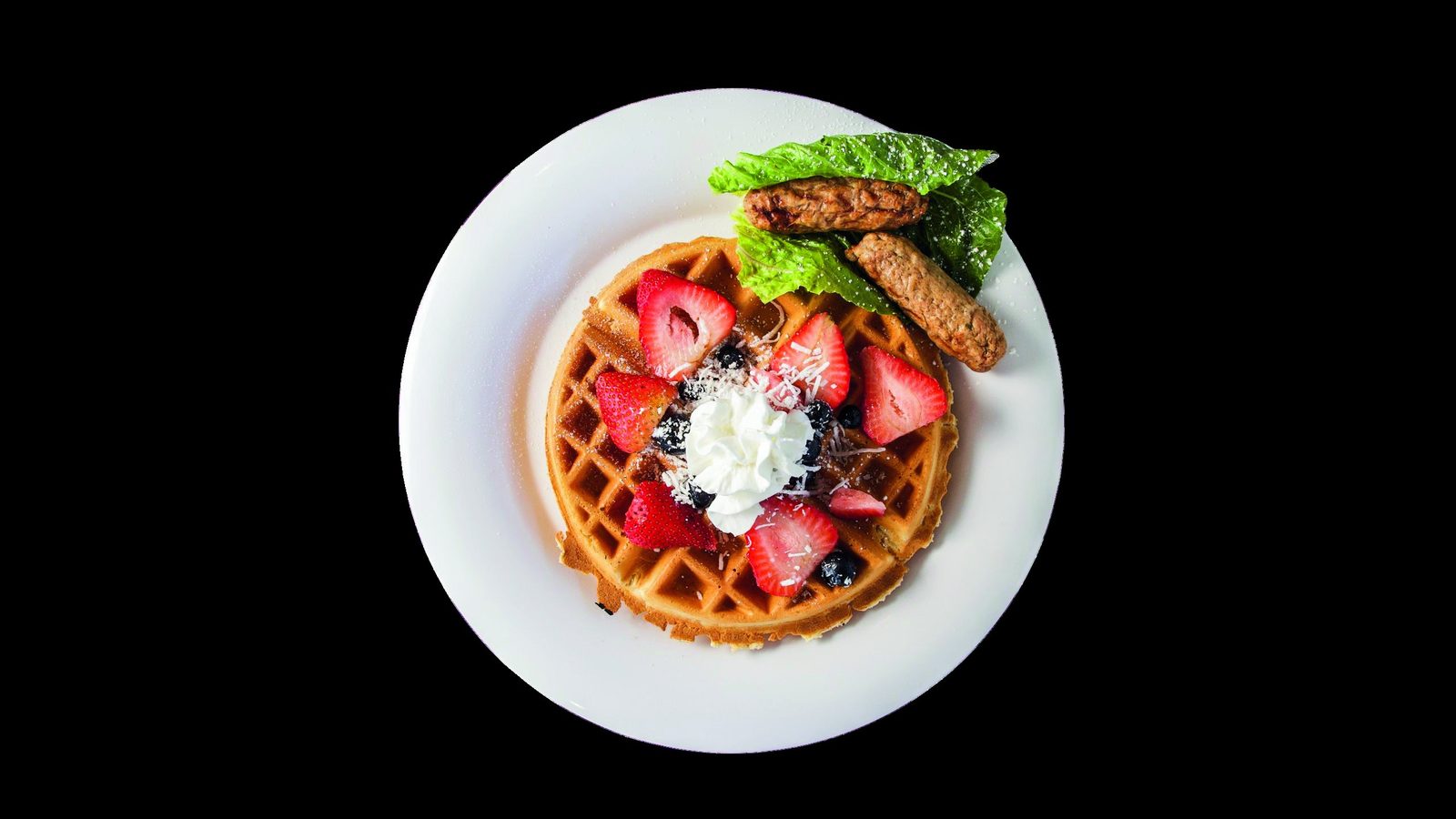 Tropical Waffle — served at Joe's Naples Park Diner, Naples, Florida